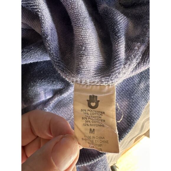 SPIRITUAL GANGSTER x PELOTON | Tie Dye Blue White Crewneck Sweatshirt Medium - Picture 7 of 7